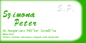 szimona peter business card